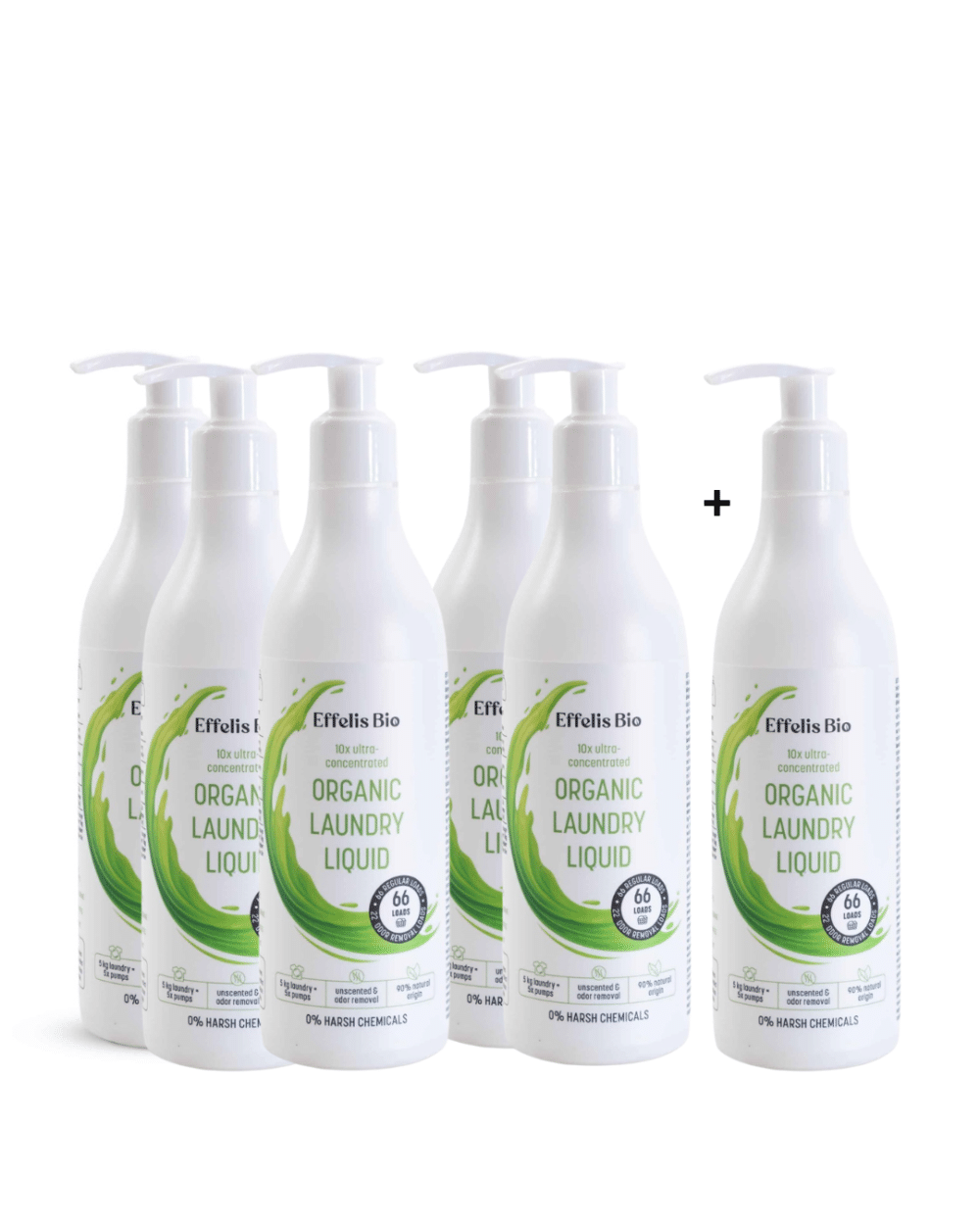 Effelisbio 5+1 tooted Lõhnatu orgaaniline pesugeel 300ml 5+1 tasuta